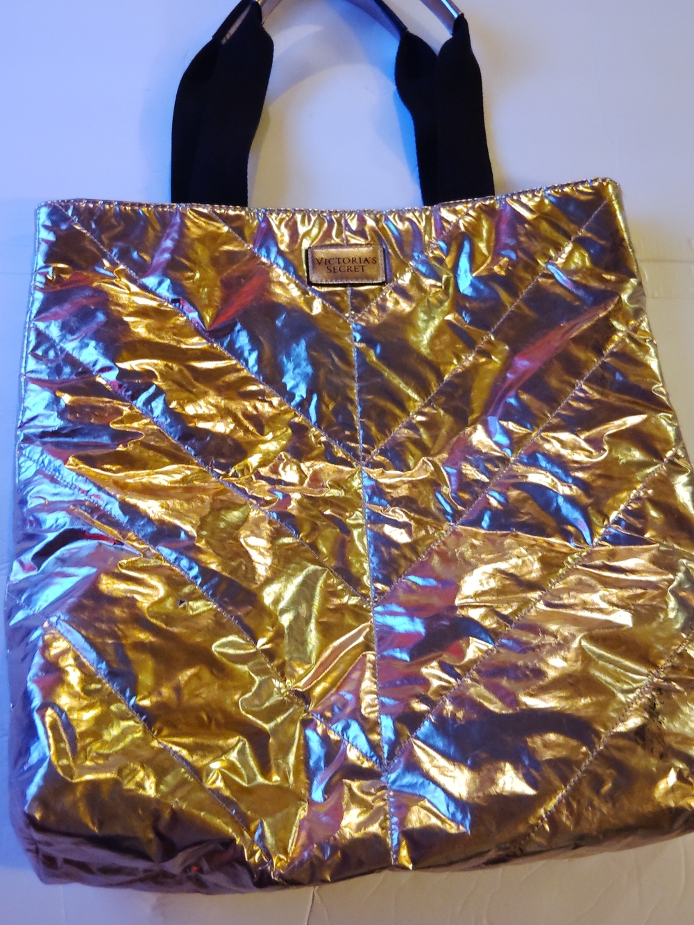 Victoria's Secret Metallic Gold Tote Bag